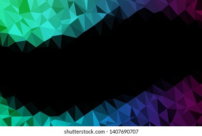 Dark Multicolor, Rainbow vector polygon abstract background. An elegant bright illustration with gradient. Triangular pattern for your business design.