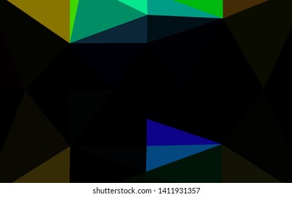 Dark Multicolor, Rainbow vector polygon abstract background. A vague abstract illustration with gradient. Completely new design for your business.