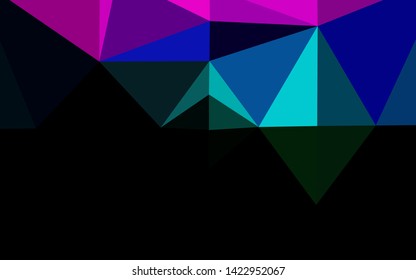 Dark Multicolor, Rainbow vector polygon abstract backdrop. Colorful abstract illustration with gradient. Brand new style for your business design.