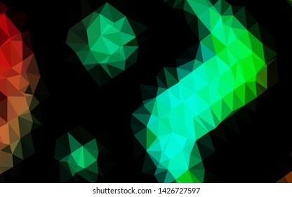 Dark Multicolor, Rainbow vector polygon abstract layout. Glitter abstract illustration with an elegant design. Template for your brand book.