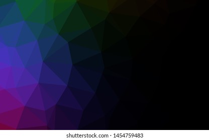 Dark Multicolor, Rainbow vector polygon abstract background. A completely new color illustration in a vague style. Brand new style for your business design.