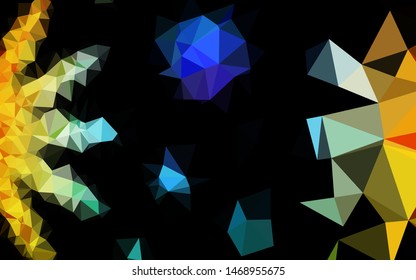 Dark Multicolor, Rainbow vector polygon abstract background. Brand new colorful illustration in with gradient. Template for your brand book.