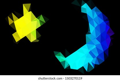 Dark Multicolor, Rainbow vector polygon abstract layout. Glitter abstract illustration with an elegant design. Brand new design for your business.