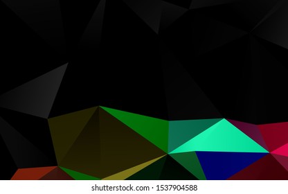 Dark Multicolor, Rainbow vector polygon abstract background. Modern geometrical abstract illustration with gradient. Completely new template for your business design.