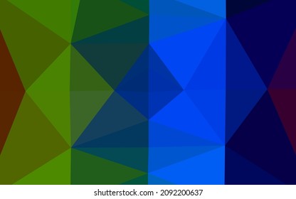 Dark Multicolor, Rainbow vector polygon abstract layout. Glitter abstract illustration with an elegant design. Elegant pattern for a brand book.