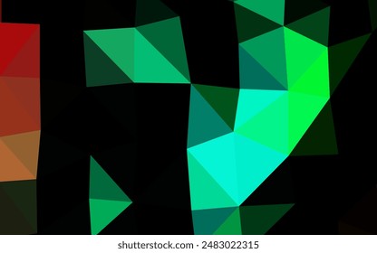 Dark Multicolor, Rainbow vector polygon abstract background. Colorful illustration in Origami style with gradient.  Elegant pattern for a brand book.