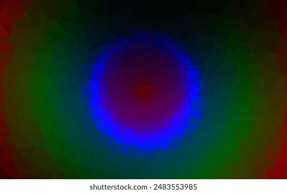 Dark Multicolor, Rainbow vector polygon abstract backdrop. Shining colored illustration in a Brand new style. Completely new design for your business.