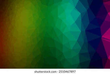 Dark Multicolor, Rainbow vector polygon abstract background. Brand new colorful illustration in with gradient. Completely new template for your business design.