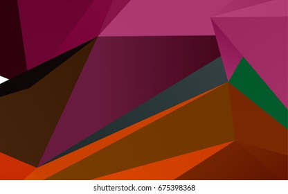 Dark Multicolor, Rainbow vector polygon abstract template. Modern geometrical abstract illustration with gradient. A new texture for your design.