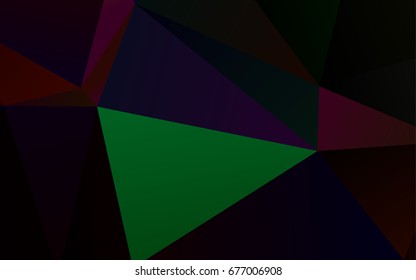 Dark Multicolor, Rainbow vector polygon abstract background. A sample with polygonal shapes. The best triangular design for your business.