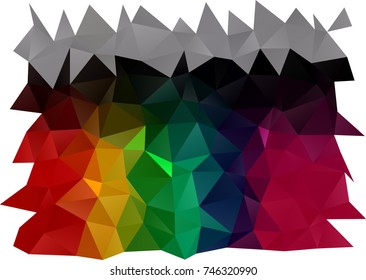 Dark Multicolor, Rainbow vector polygon abstract background. Creative geometric illustration in Origami style with gradient. The template can be used as a background for cell phones.