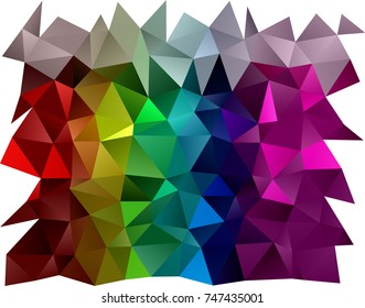 Dark Multicolor, Rainbow vector polygon abstract background. Geometric illustration in Origami style with gradient.  Brand-new style for your business design.