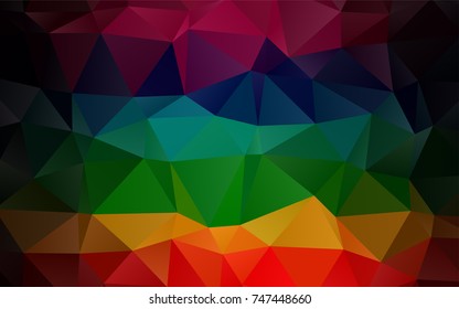 Dark Multicolor, Rainbow vector polygon abstract background. A completely new color illustration in a vague style. A completely new template for your business design.