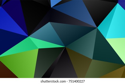 Dark Multicolor, Rainbow vector polygon abstract template. Colorful abstract illustration with gradient. The elegant pattern can be used as part of a brand book.