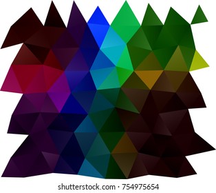 Dark Multicolor, Rainbow vector polygon abstract template. Shining illustration, which consist of triangles. The template can be used as a background for cell phones.