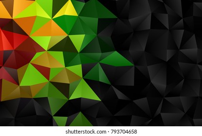 Dark Multicolor, Rainbow vector polygon abstract pattern. Creative illustration in halftone style with gradient. Triangular pattern for your business design.