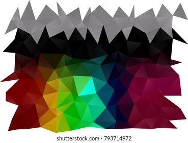 Dark Multicolor, Rainbow vector polygon abstract pattern. A vague abstract illustration with gradient. The completely new template can be used for your brand book.
