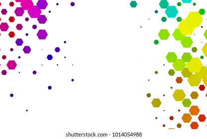 Dark Multicolor, Rainbow vector polygonal illustration, which consist of hexagons. Hexagonal design for your business. Creative geometric background in Origami style with gradient