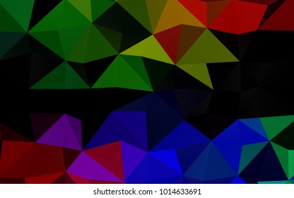 Dark Multicolor, Rainbow vector polygonal pattern. Creative illustration in halftone style with gradient. The completely new template can be used for your brand book.