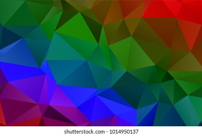 Dark Multicolor, Rainbow vector polygonal template. A sample with polygonal shapes. The template can be used as a background for cell phones.