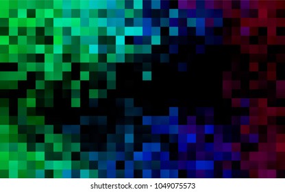 Dark Multicolor, Rainbow vector polygonal illustration consisting of rectangles. Rectangular design for your business. Creative geometric background in origami style with gradient.