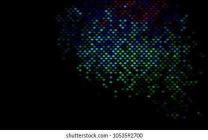 Dark Multicolor, Rainbow vector polygonal illustration consisting of rectangles. Rectangular design for your business. Creative geometric background in origami style with gradient.