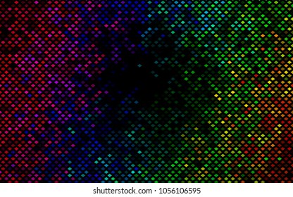 Dark Multicolor, Rainbow vector polygonal illustration consisting of rectangles. Rectangular design for your business. Creative geometric background in origami style with gradient.