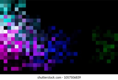 Dark Multicolor, Rainbow vector polygonal illustration, which consist of rectangles. Rectangular pattern for your business design. Geometric background in Origami style with gradient. 