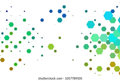 Dark Multicolor, Rainbow vector polygonal illustration, which consist of hexagons. Hexagonal pattern for your business design. Geometric background in Origami style with gradient. 