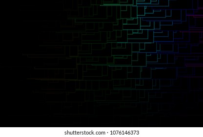Dark Multicolor, Rainbow vector polygonal illustration consisting of rectangles. Rectangular design for your business. Creative geometric background in origami style with gradient.