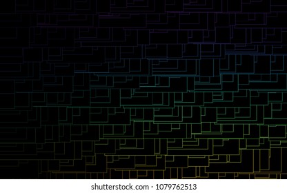 Dark Multicolor, Rainbow vector polygonal illustration, which consist of rectangles. Rectangular pattern for your business design. Geometric background in Origami style with gradient. 
