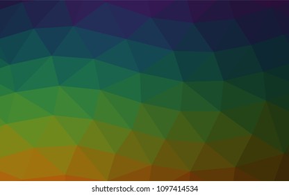 Dark Multicolor, Rainbow vector polygonal background. Brand new colored illustration in blurry style with gradient. A new texture for your design.