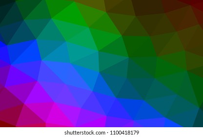 Dark Multicolor, Rainbow vector polygonal polygonal. Glitter abstract illustration with an elegant design. Brand new style for your business design.