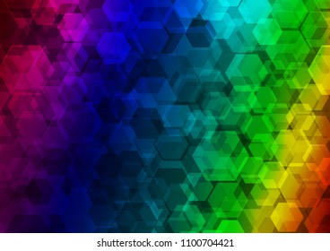 Dark Multicolor, Rainbow vector polygonal template. Colorful illustration in abstract style with gradient. The template can be used as a background for cell phones.