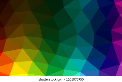 Dark Multicolor, Rainbow vector polygonal polygonal. Creative illustration in halftone style with gradient. Brand new design for your business.