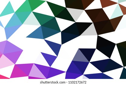 Dark Multicolor, Rainbow vector polygonal polygonal. Creative illustration in halftone style with gradient. A new texture for your design.