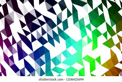 Dark Multicolor, Rainbow vector polygonal pattern. Modern geometrical abstract illustration with gradient. Triangular pattern for your business design.