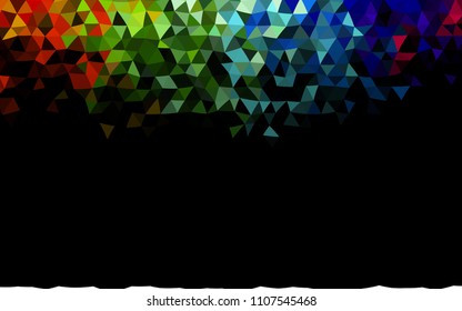 Dark Multicolor, Rainbow vector polygonal background. Modern geometrical abstract illustration with gradient. A new texture for your design.