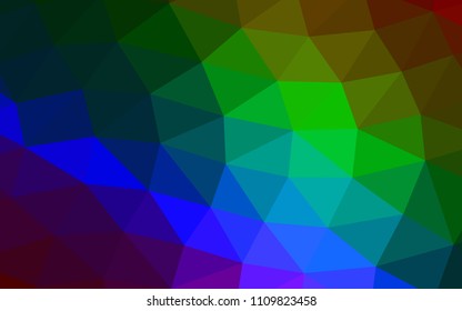 Dark Multicolor, Rainbow vector polygonal polygonal. A vague abstract illustration with gradient. A completely new design for your business.