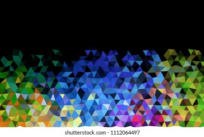 Dark Multicolor, Rainbow vector polygonal pattern. Creative geometric illustration in Origami style with gradient. The best triangular design for your business.