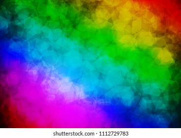 Dark Multicolor, Rainbow vector polygonal pattern. An elegant bright illustration with gradient. A new texture for your design.