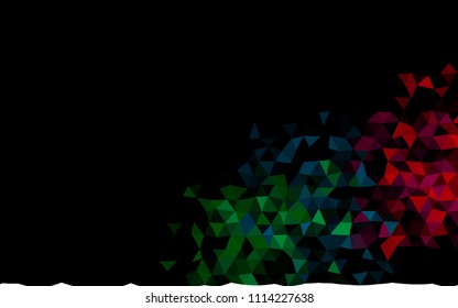 Dark Multicolor, Rainbow vector polygonal background. A sample with polygonal shapes. A completely new template for your business design.
