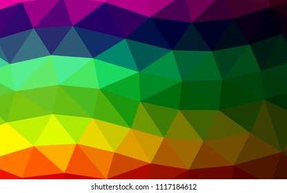 Dark Multicolor, Rainbow vector polygonal polygonal. Colorful illustration in abstract style with gradient. The best triangular design for your business.