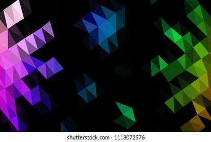 Dark Multicolor, Rainbow vector polygonal template. Shining colored illustration in a Brand new style. Brand new style for your business design.