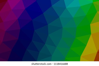 Dark Multicolor, Rainbow vector polygonal. Colorful illustration in abstract style with gradient. A new texture for your design.