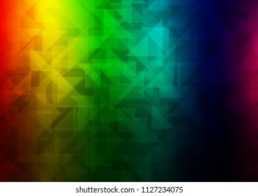 Dark Multicolor, Rainbow vector polygonal background. An elegant bright illustration with gradient. The completely new template can be used for your brand book.