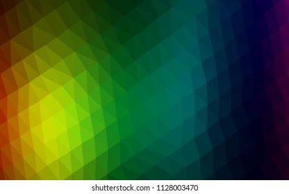 Dark Multicolor, Rainbow vector polygonal pattern. Geometric illustration in Origami style with gradient.  Brand new style for your business design.