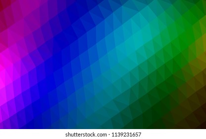Dark Multicolor, Rainbow vector polygonal background. Creative geometric illustration in Origami style with gradient. The textured pattern can be used for background.