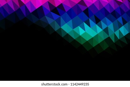 Dark Multicolor, Rainbow vector polygonal pattern. Modern geometrical abstract illustration with gradient. The elegant pattern can be used as part of a brand book.