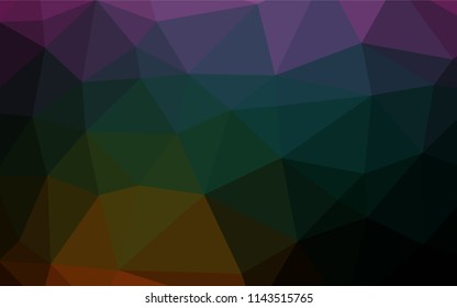 Dark Multicolor, Rainbow vector polygonal template. Shining colored illustration in a Brand new style. A completely new template for your business design.